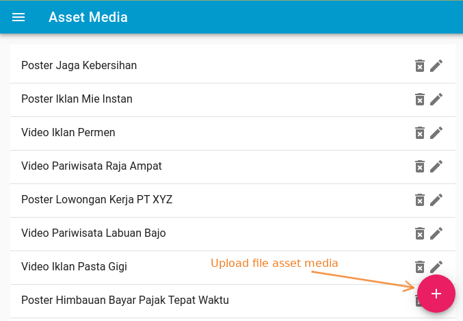 Daftar media asset