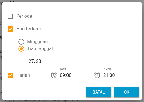 Jadwal tayang tanggalan